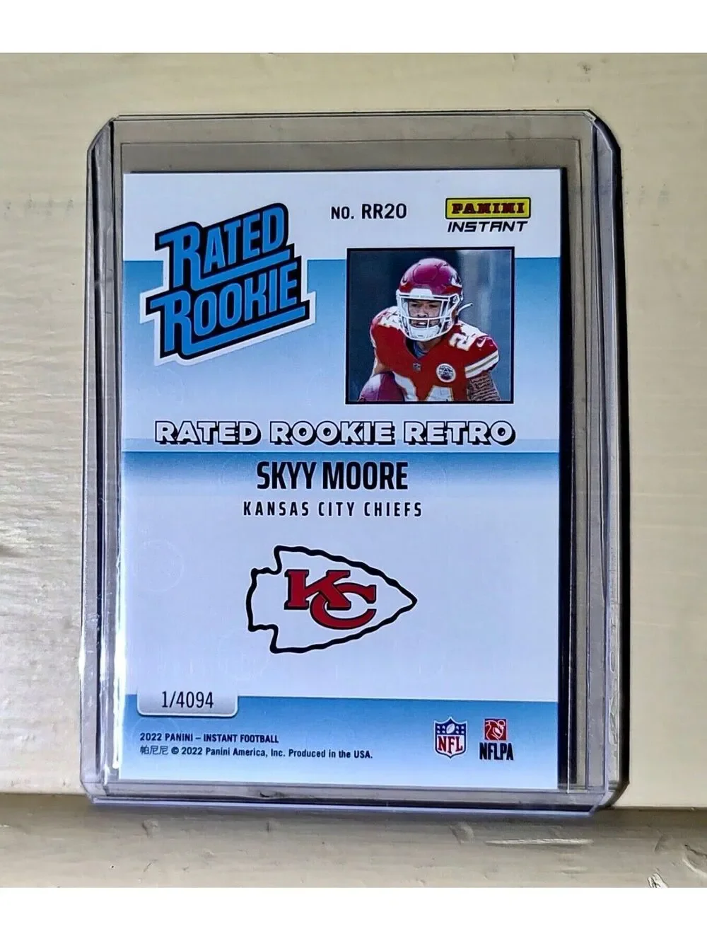 Skyy Moore 2022 NFL Panini #20 Rated Rookie Retro Football Card 1/4094